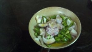 Saute peppers and onions  together for about 10 min.